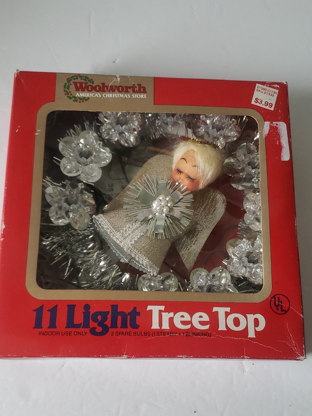 Woolworth 11 Light Tree Top Angel Vintage Christmas Holidays